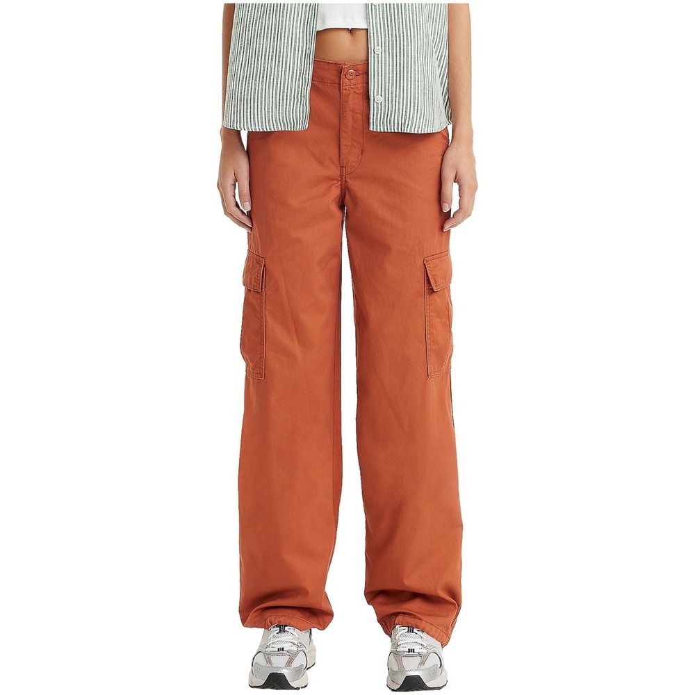 Levi's '94 Baggy Red Orange Straight Leg Cargo Pants‎ Women's Size 33